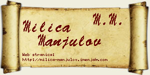 Milica Manjulov vizit kartica